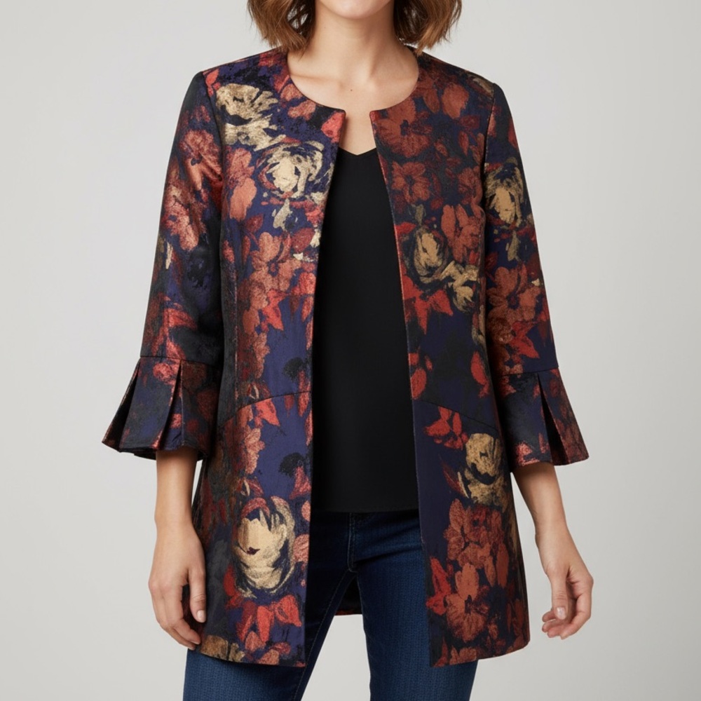 Dennis Basso Multicolor Floral Women's Blazer size 12